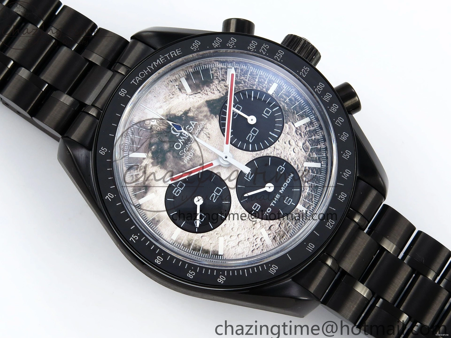 0307 Speedmaster Black Benom PVD Moon RMF Best Edition on PVD Bracelet Lemania HW WrinkleFree 7727
